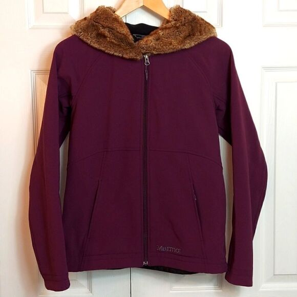 Marmot Purple Fur Trim Hooded Furlong Jacket Sz S - Picture 2 of 12